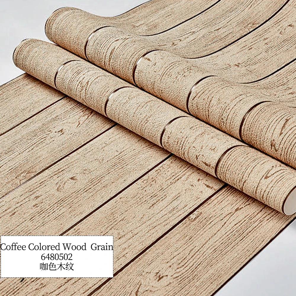 Modern Minimalist Mediterranean Wood Grain Deer Skin Velvet Wallpapers 3D Horizontal Wood Grain Living Room Bedroom Wallpaper