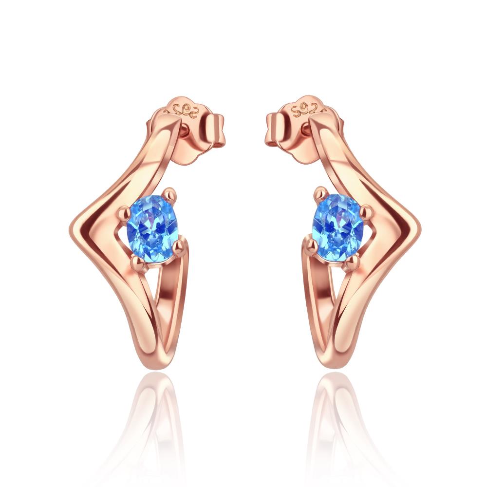 

Популярные синие серьги-гвоздики неправильной геометрической формы с фианитами для женщин, модный циркон, подарок для вечеринки