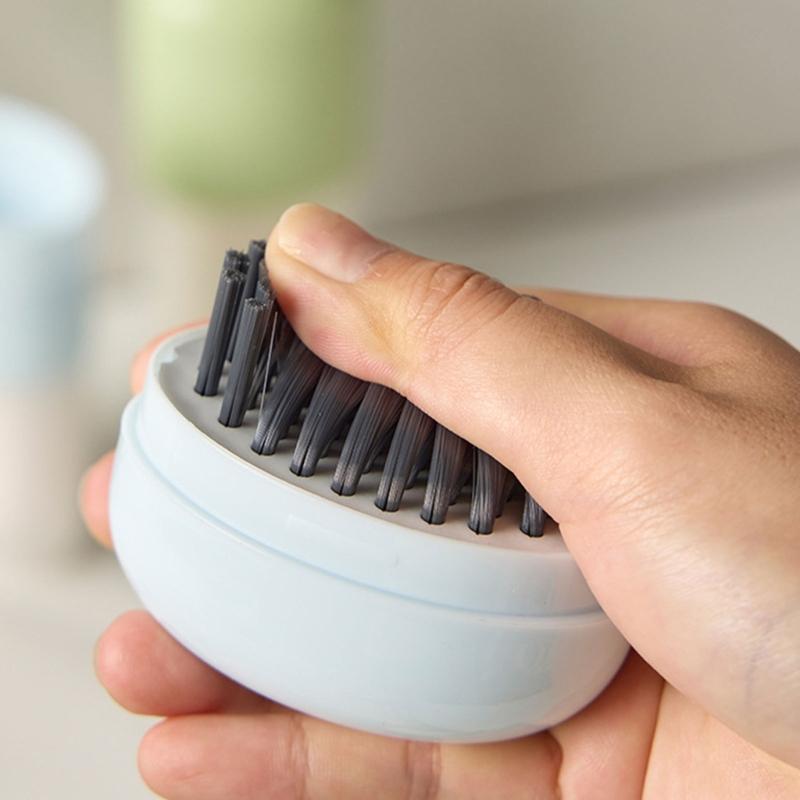 2 In 1 Soap Holder And Scrubber Travel Essential Waterproof Bathroom Organiser With Detachable Brush For Space Saving