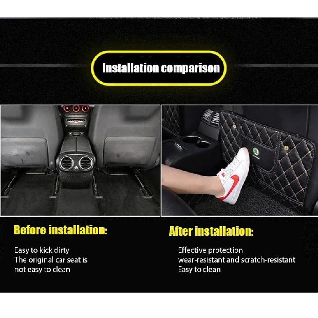 For Skoda  Octavia 2 A7 Tour RS Fabia 2 1 Rapid Kodiaq Superb Kamiq Car Anti-Child-Kick Pad Storage Bag Interior Accessories