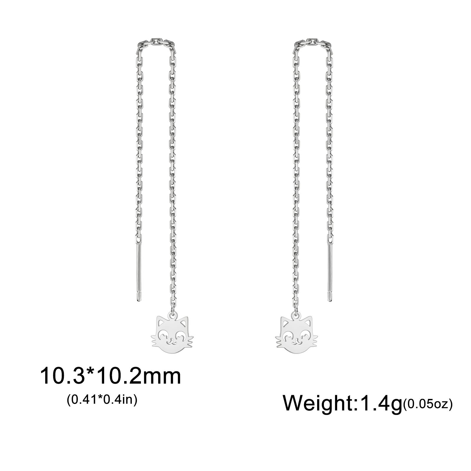 

Cazador Stainless Steel Cute Cat Long Tassel Earrings for Women Jewelry Animal Kitten Earrings Birthday Gift Wholesale 2026 New