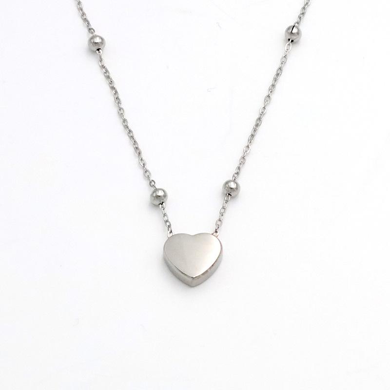 Accessories Fashion Simple Love Titanium Steel Necklace Women'S Niche Design 18K Clavicle Chain Advanced Sense Does Not Fade