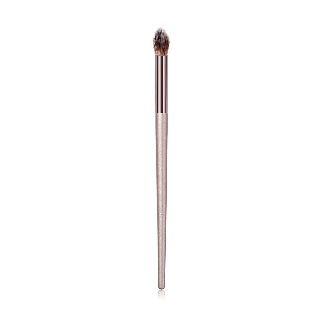 Champagne Gold Angled Makeup Brush For Flawless Concealer Application Soft Synthetic Bristles Powder Buffing Brush