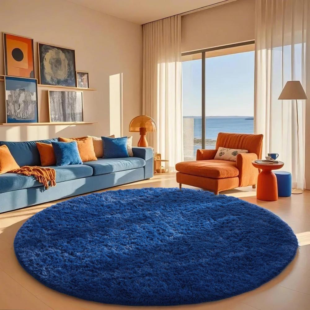 

VIKAMA Fashion Round Sofa Carpet Comfortable And Soft Solid Color Living Room Carpet Living Room Blanket Floor Mat 80X80CM(2.6X2.6FT