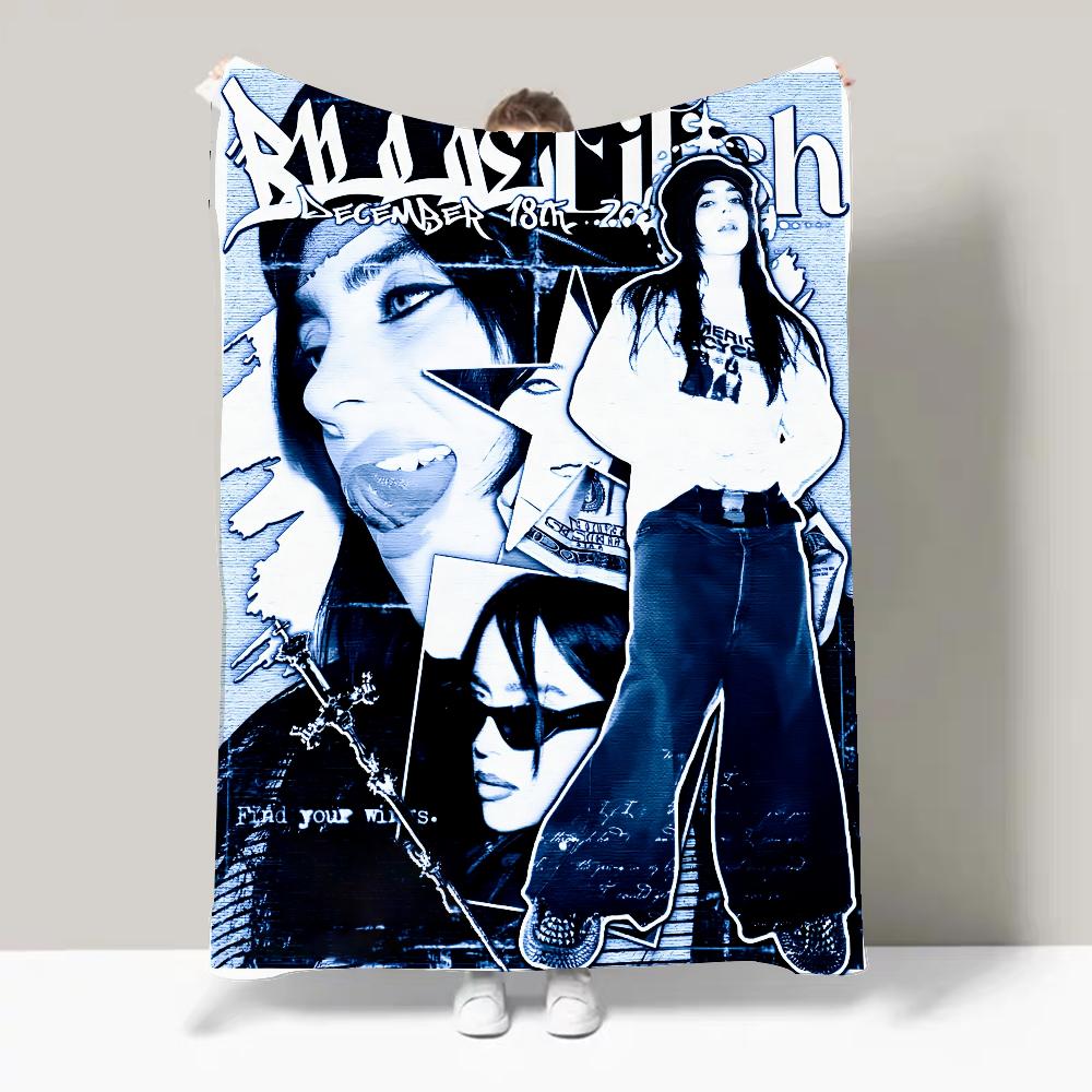 Singer B-Billie-Girl E-eilish Blanket Design Lightweight  For Dorms, Naps, Living Room, Office,Sofa,All-Season