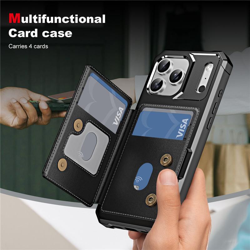 Applicable To IPhone17Pro Max Card Mobile Phone Case 16 15Pro Left and Right Flip Case XR Anti-drop Protective Case