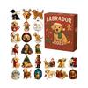 2025 Labrador Advent Calendar 24pcs 2D acrylic holiday cute dog ornaments Christmas tree 2D flat Dog pendants Christmas gift