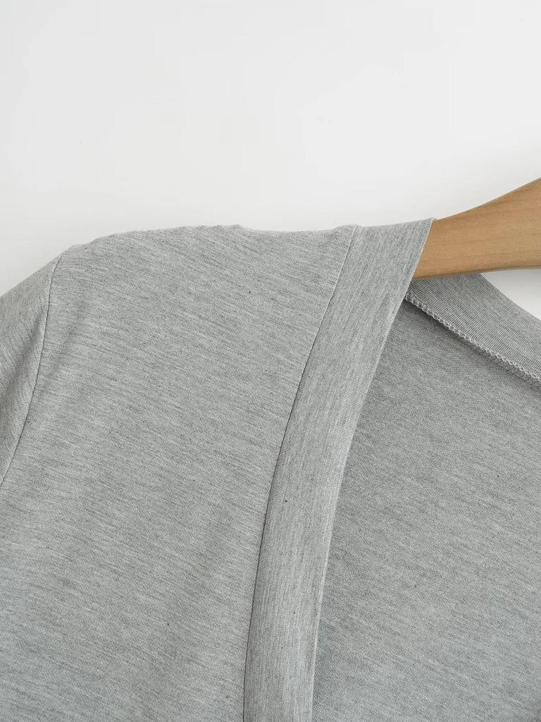 Retro Korean Basic V-Neck Loose Short-Sleeved Women's T-Shirt