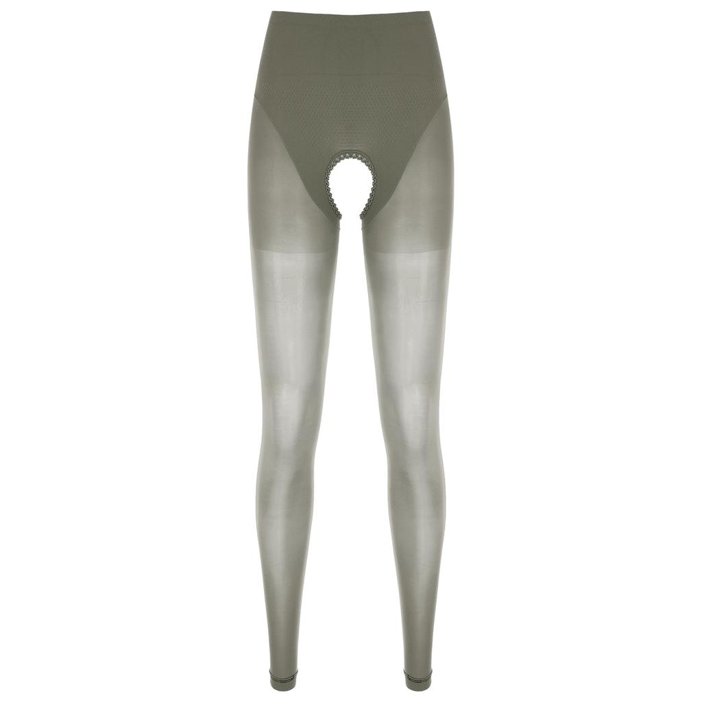 Ladies See Through High Waist Skinny Pants Open Crotch or Regular Stockings Honeymoon Gift