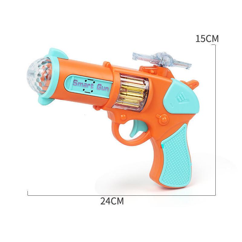 Kids Toy Pistol Electric Flash Music Colorful Rotating Projection Sound and Light Children's Toy Gun Gift