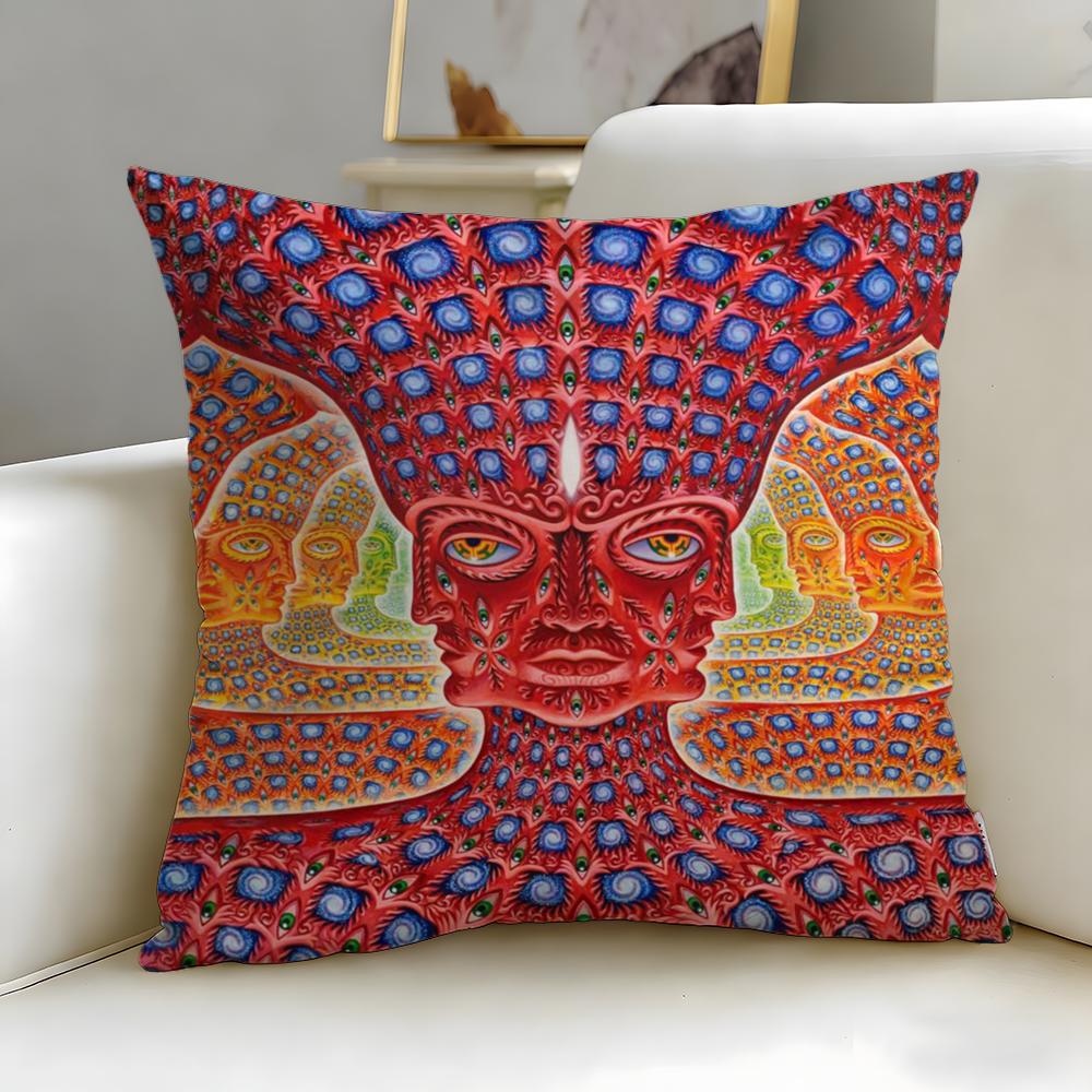 classic artist Alex Grey Cushion Cover Soft & Easy-Wash Pillow Case – Versatile for Couch, Bed, Travel and Office