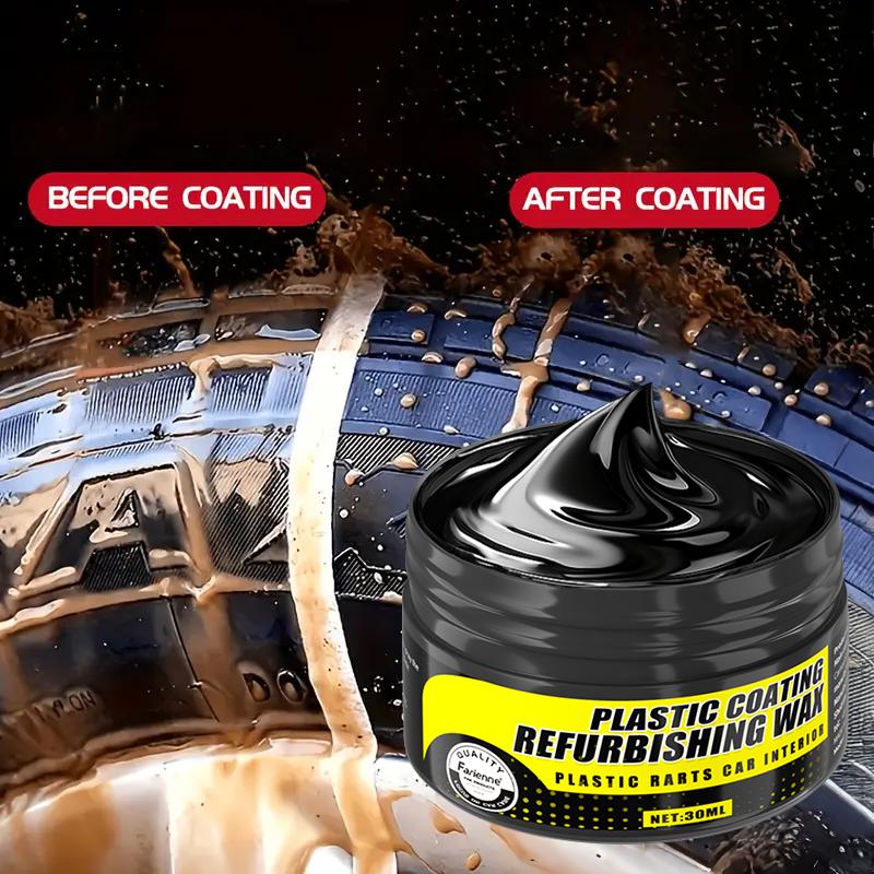 GM Plastic Repair, Rubber Black Gloss Paste, Tire Black Polish for Exterior and Interior Restoration of Cars, Bumpers, Mirrors