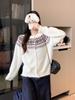2025 Retro Nordic Fair Isle Loose Knit Cardigan Sweater for Women