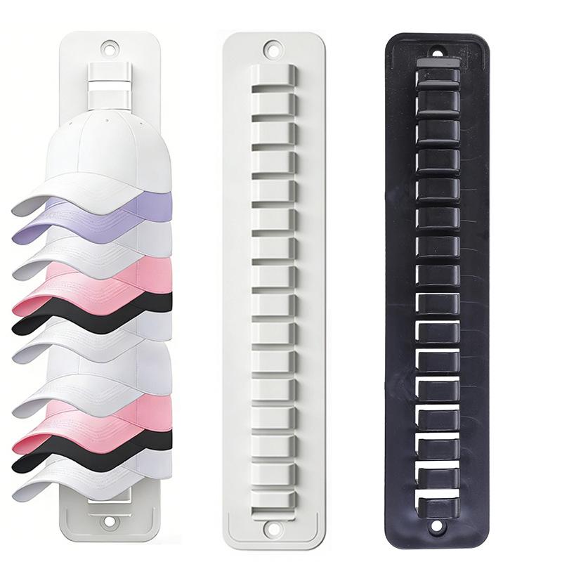 Adhesive Baseball Cap Wall Mount Rack - Holds 16 Hats, Traceless Hat Hook Storage