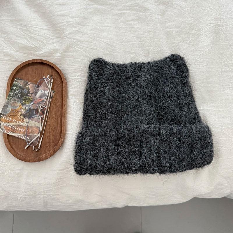 Cute Cat Ear Wool Hat for Women: Stylish Autumn/Winter Ear Protection, Personality Show, Warm Knitted Skullcap