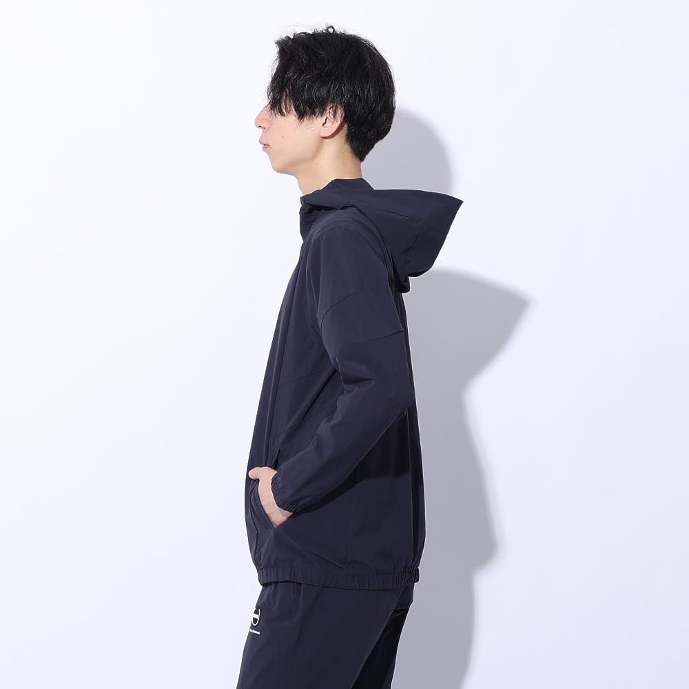 DESCENTE Stretch Cool Touch Nylon Hoodie NV XO 4-Way Two-Tone Full-Zip