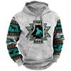 Vintage 3D Print Men's Hoodies Indian Style Pullover Oversized Casual Sweatshirt Tops Male Daily Streetwear Y2k Clothing For Men