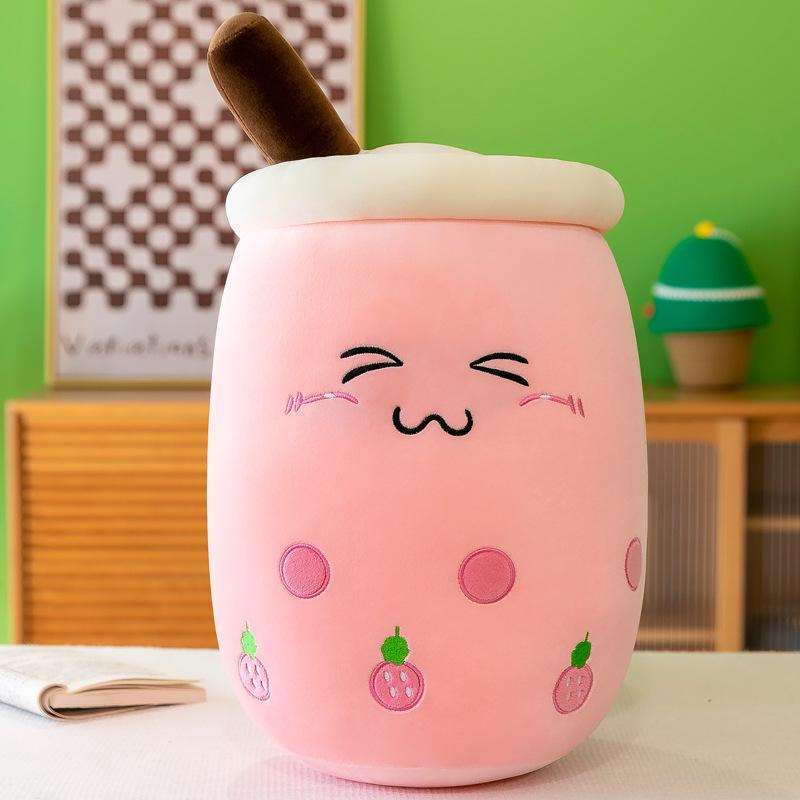 22-70cm Giant Size Bubble Tea Plushies Squishy Milk Tea Boba Pillow Peluche Ice Cream Fruits Juice Drink Bottle Prop Decor Gift