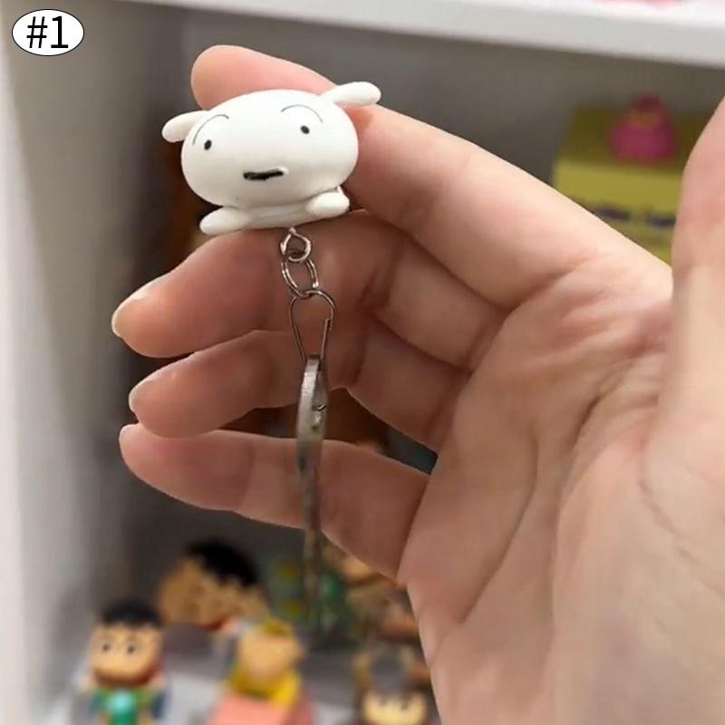 

Crayon Shin Chan Home Key Hanger Cute Little White Dog House Key Anti Loss Doll Pendant Key Hanger Bracket Cartoon Keychain