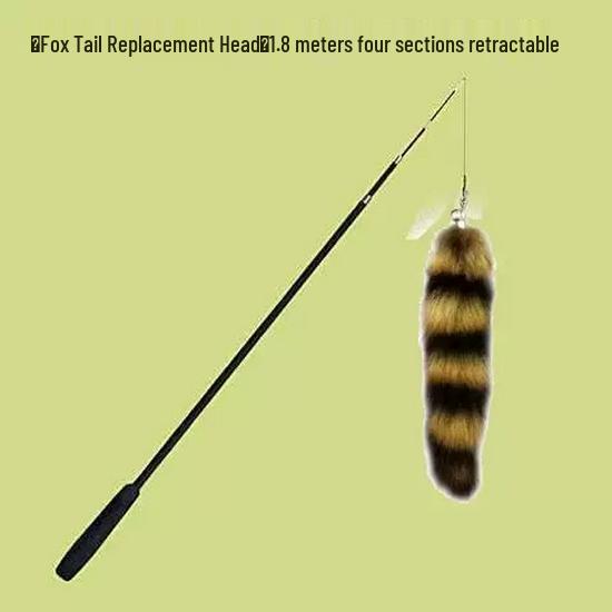 1.8m Extra Long Retractable Cat Teaser with Replaceable, Bite-Resistant Head – Perfect for Relieving Cat Boredom