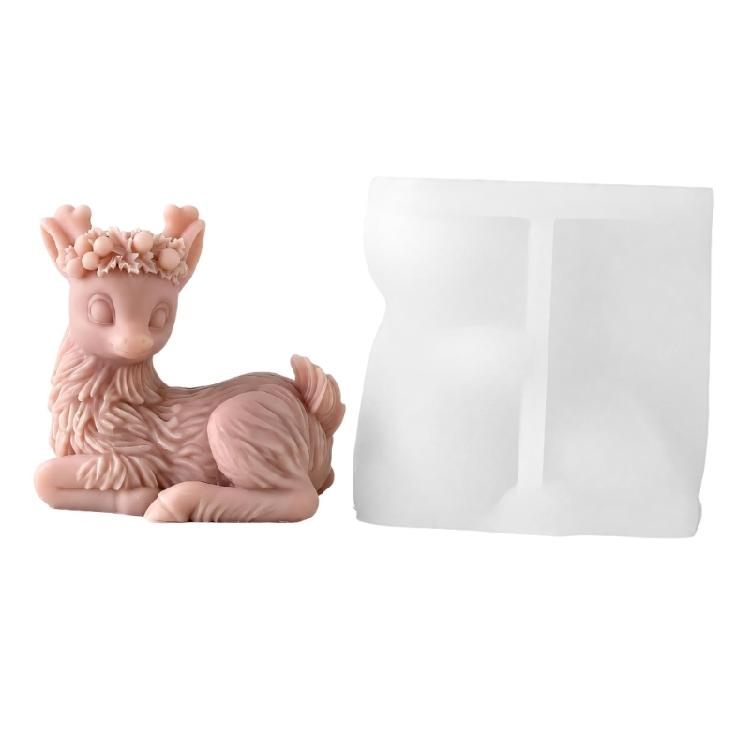 Winter Reindeer Candle Form, Christmas Silicone Craft Form for DIY Holiday Display and Home Handmade Projects Use