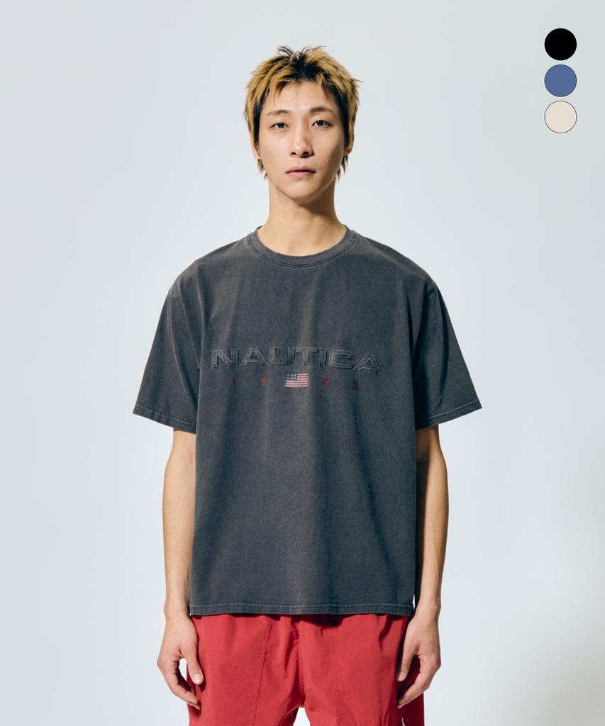 NAUTICA 83 Flag Pigment T-Shirt (3 Colors) Nts4796 (Type A)