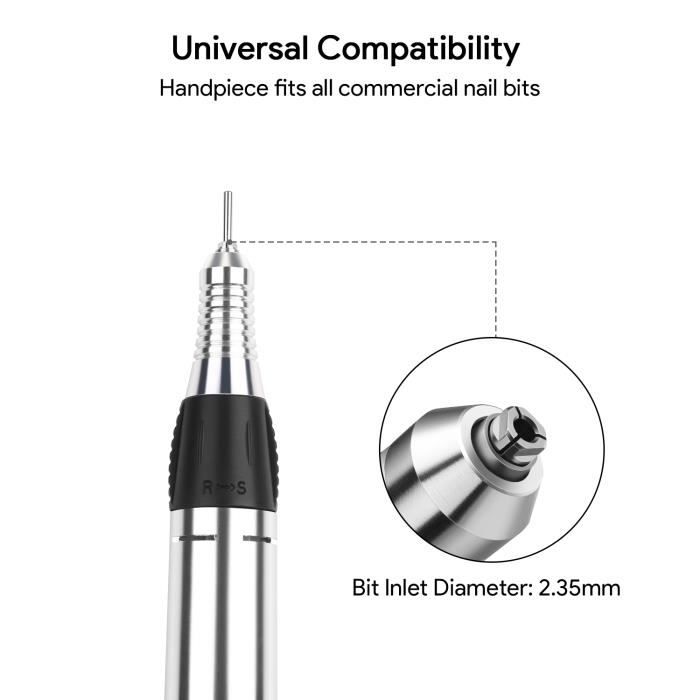 Professional Nail Drill 30000 RPM - 6 Tips - For Nail Care - Remove Polish/Acrylic Gel/Cuticles