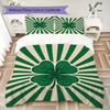 Leaf Clover Pattern Bedding uilt Set uilt Cover Pillowcase Home Decoration Birthday Gift (1 * duvet cover + 2 * pillowcase  without core)58