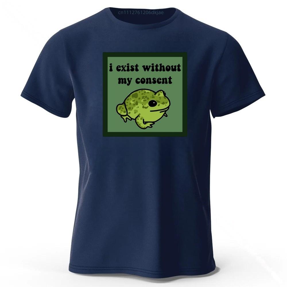 Lustiger Frosch Reine Baumwolle Bedruckt Kurzarm Herrenmode Neuer Stil Laufen Sport T-Shirt Locker Groß Weiches Oberteil