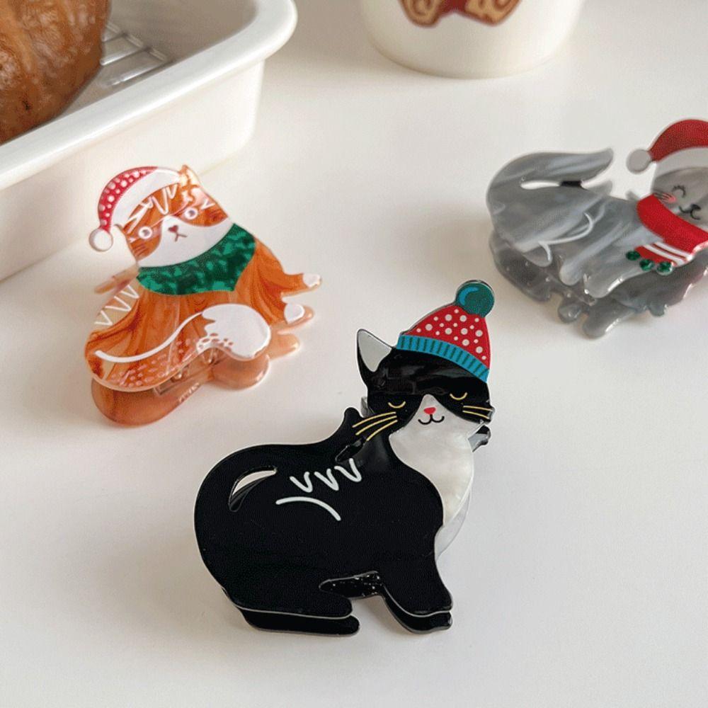 Korean Style Cat Hair Claw Cat Acrylic Animal Hair Clip Cute Animal Shark Clip  Daily