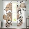 Cup Of Coffee Abstraction Tulle Curtains For Living Room Bedroom Christmas Chiffon Sheer Voile Kitchen Curtain