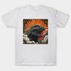Men Black Print T-shirt Godzilla No-Cut Transfer Paper Print Cotton Tshirt