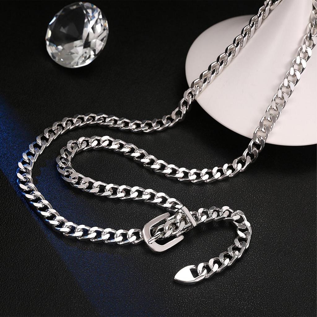 1 Pcs Women's Clothes Chain Belt Metal Waist Chain Dress Belts Metal Belt Adjustable Decoration