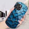Cool Honeycomb Color For Iphone 11 12 13 14 15 16 Pro Max Plus Mini 7 8 Se 2020 X Xs Xr Elliptical Tempered Glass Phone Case