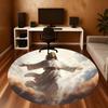 1pc Heavenly Figure, Ascension Round Chair mat Area Rug - Non-Slip, Floor Mat for Office, Bedroom, home decor Christmas Gift p0811047