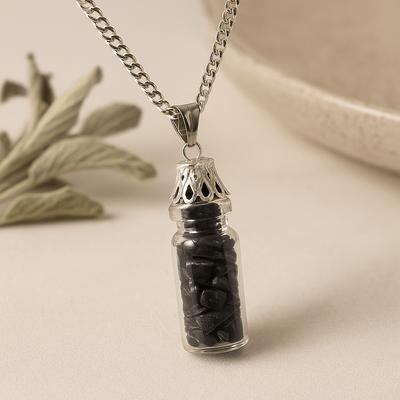 Svart Onyx Kristallflaska Halsband