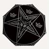 Baphomet Pentagram T-Shirt, Occult Symbolic Clothing Umbrella, Cute Umbrella with Cute Design, Portable 3-Fold Compact Umbrella for Men & Women, Valen