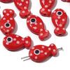 2Pcs Ceramic Beads Hand-painted Polka Dot Double-sided Fish Beads For DIY Bracelets Necklaces Jewelry Making Accessories