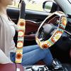 3PCS Cute Crochet Steering Wheel Covers Boho For Women Sunflower Seat Belt Pads Car Steering Wheel Covers