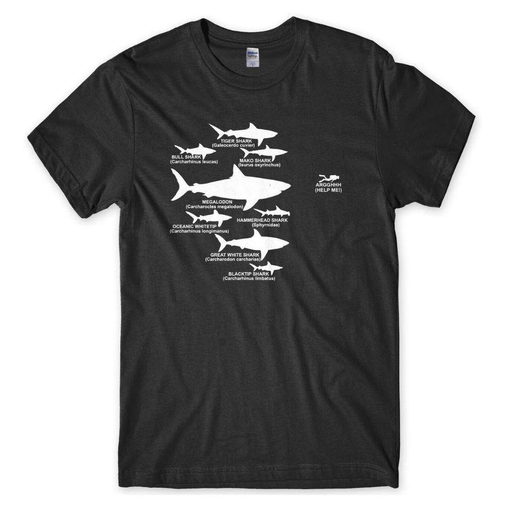Shark Hierarchy Diver Diving Funny Mens Unisex T-Shirt XXXXL