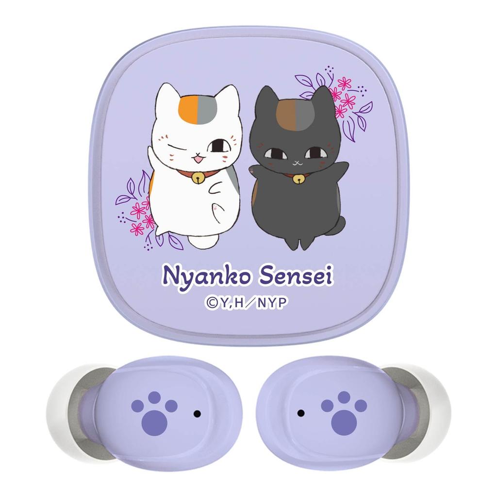 Tama Electronics Nyanko Sensei True Wireless Book of Bluetooth AAC Touch IPX4 Series Earbuds, Natsume's Friends, 5.3, Support, Calls, Sensor,