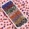 10Pcs 8mm Lampwork Transparent Flower Beads Glass Loose Round Beads For Handmade Women Bracelet Making DIY Jewelry Supplies