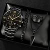 Watch Men's Set Gift Dial with Calendar Steel Belt Men's Watch Business Luminous Watch