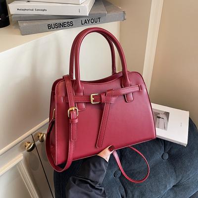 Textured Handbag Bag Women's New Simple Solid Color Shoulder Bag Trendy Fashion Messenger Bag