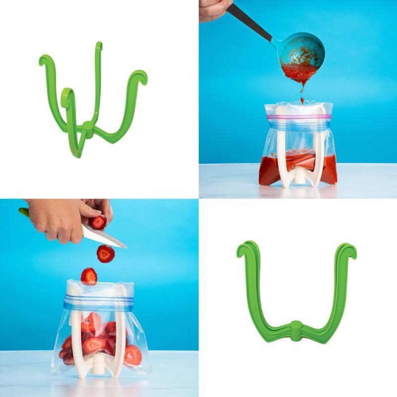 1Pc Heavy Duty Plastic Bag Holder With Sturdy Base Space Saving Vertical Storage Organizer For Kitchen Pantry Garage