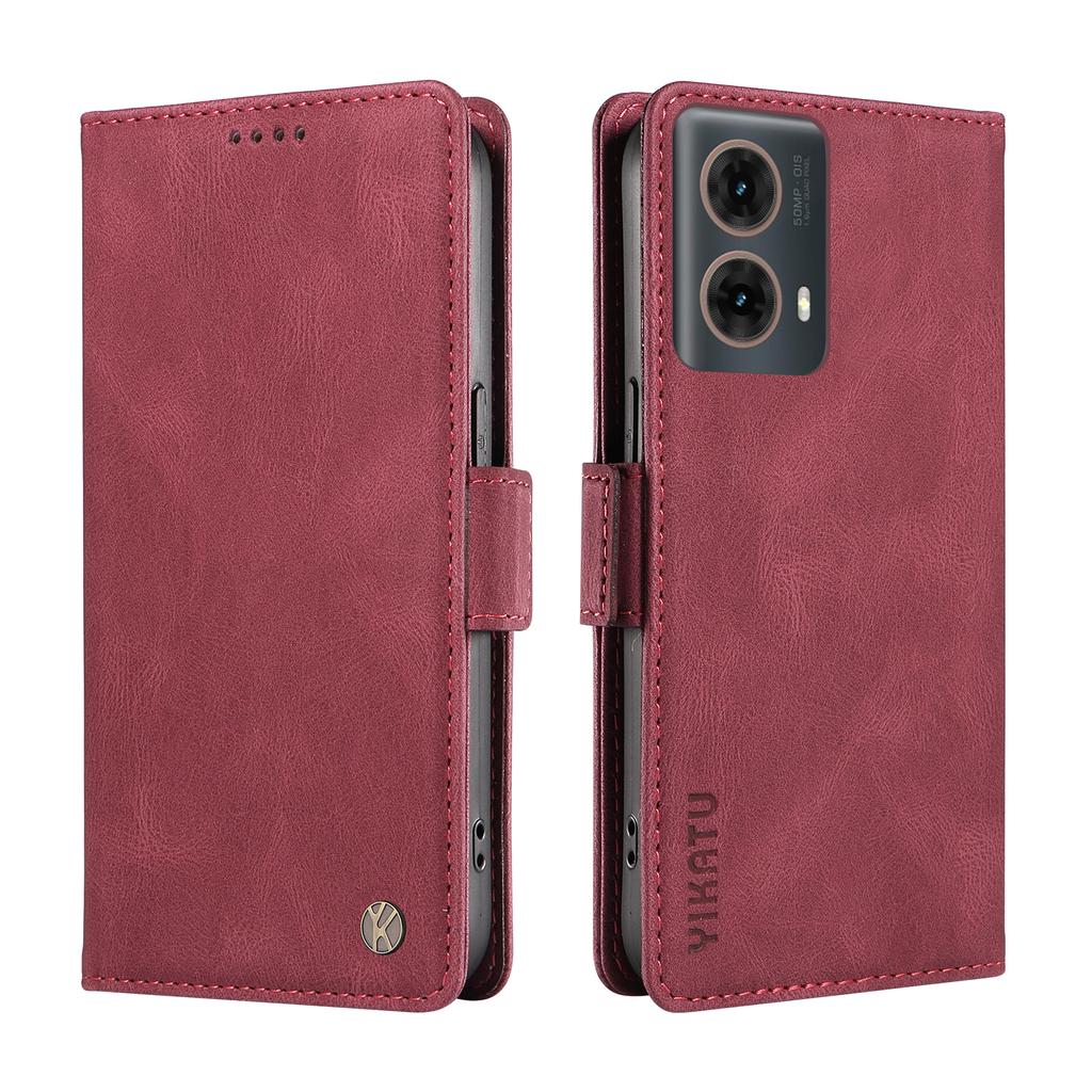 Чохол для телефону-гаманця з гніздами для карток із нубукової PU шкіри з боковою пряжкою для Motorola Moto G53, G14, G32, G54, G84, G34, G04, G24, G04s, E14, Edge 40, Edge 50 Fusion...