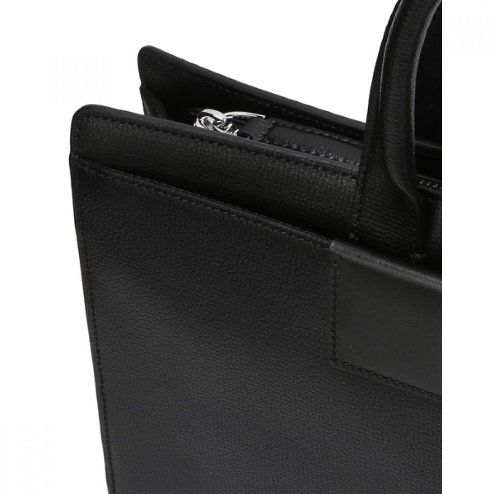Daks Black Solid Cowhide Briefcase Dbba6f333bk