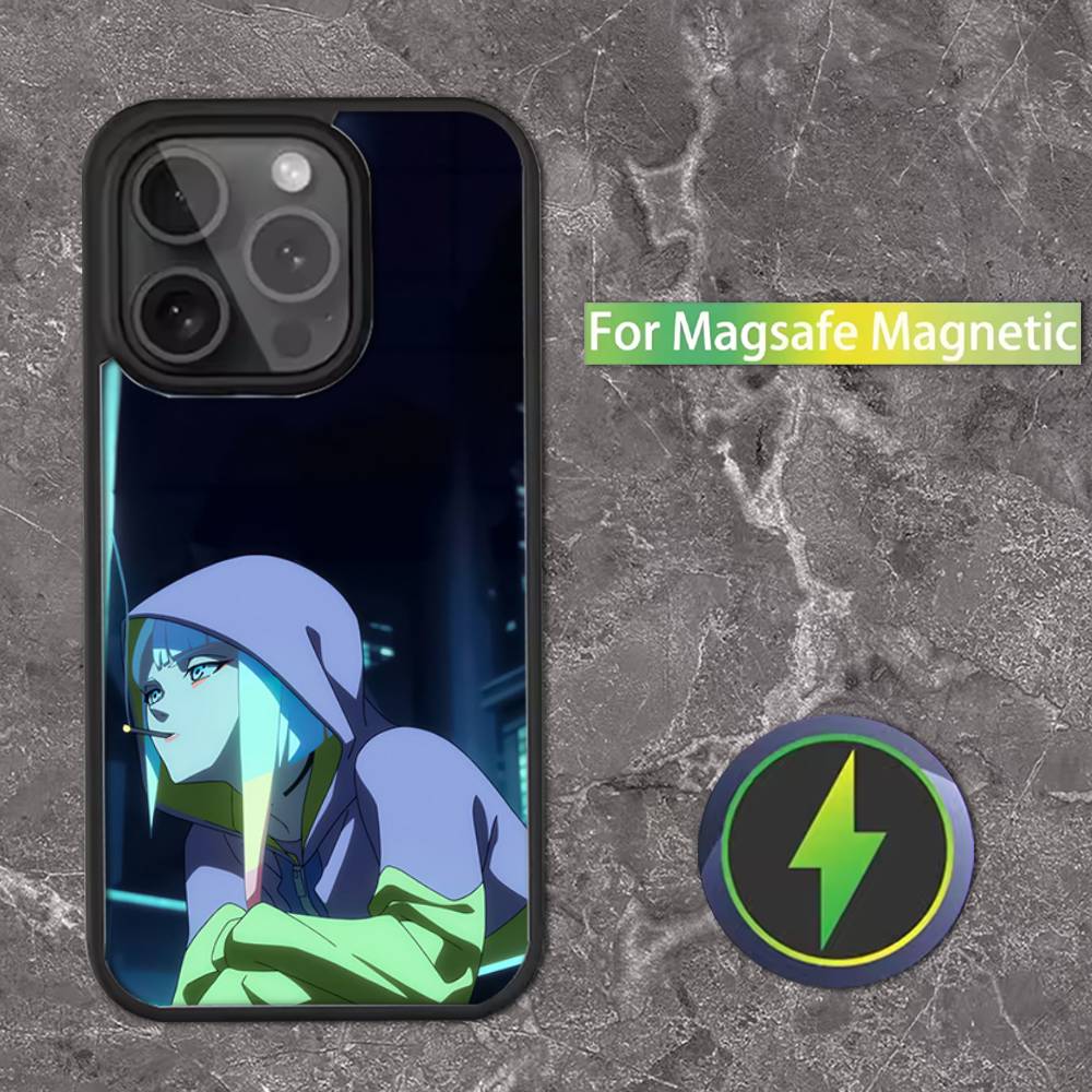 E-Edgerunners Cyberpunks Phone Case For iPhone 16,15,14,13,12,11,Pro,Max,Plus,Mini,SE Magsafe Magnetic Wireless Charging