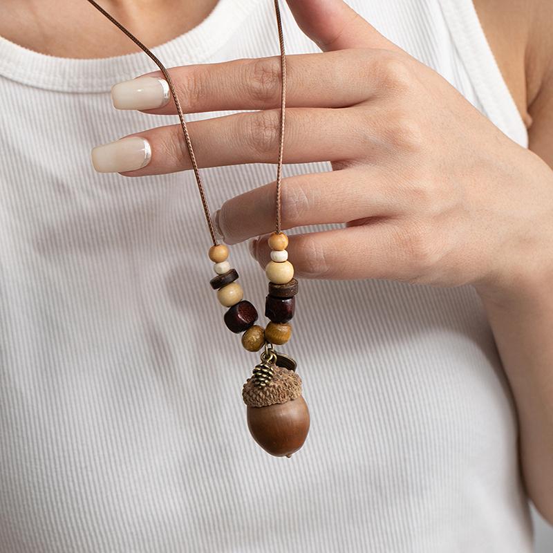 Resin Round Hollow Pendant Necklaces For Women Trendy Black Leather Rope Long Sweater Chain Necklaces Party Jewelry