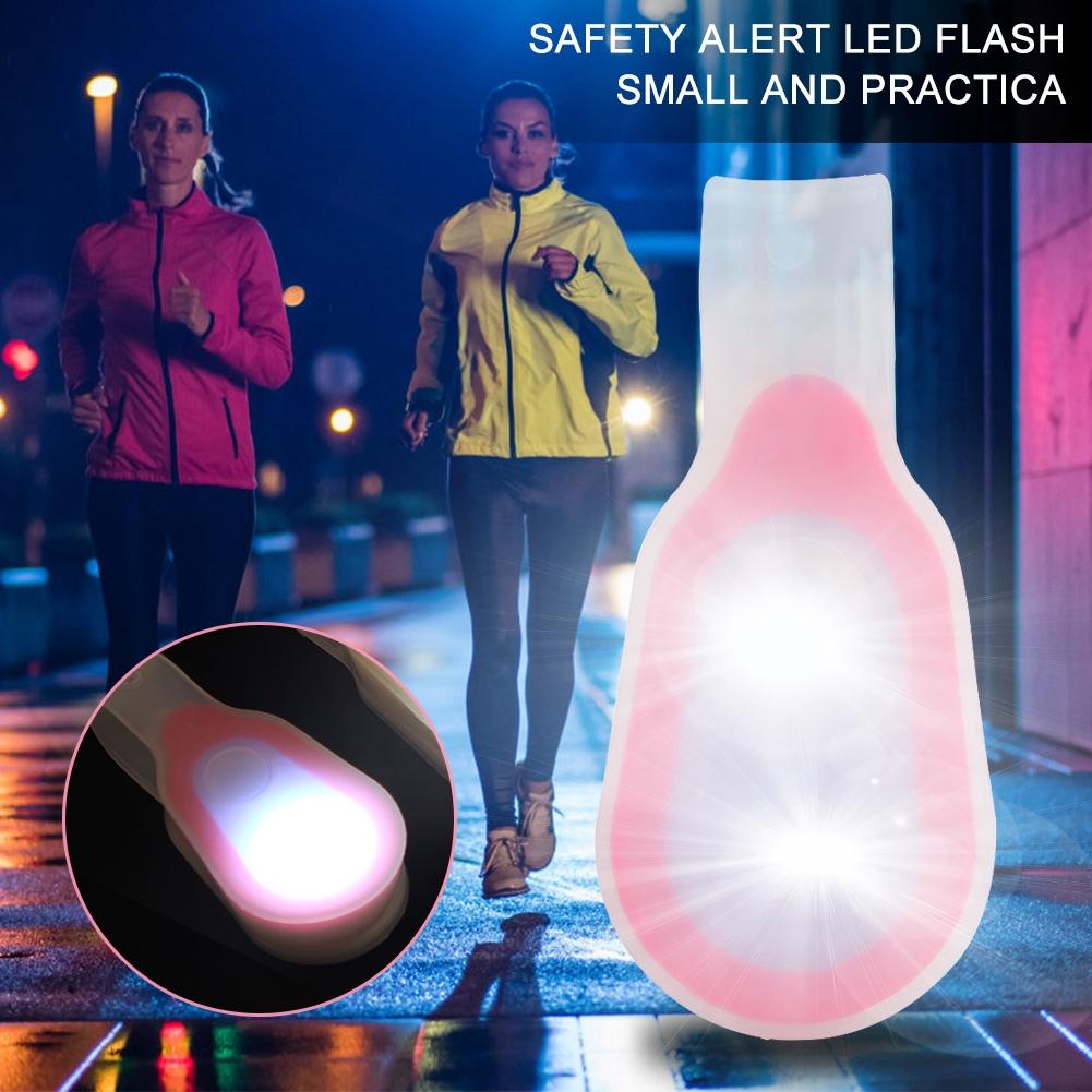 Silicone Gel Night Cycling Running Backpack   Warning LED Flash Light Lamp(red)